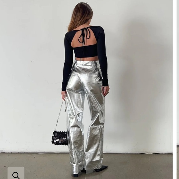 4th & reckless Zelda metallic trouser straight leg - Picture 2 of 16